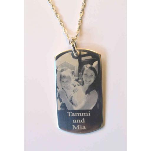 925 Sterling Silver Personalised Engraved Id Tag.