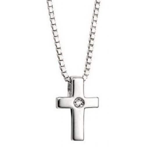 D For Diamond Childrens Cross Necklace