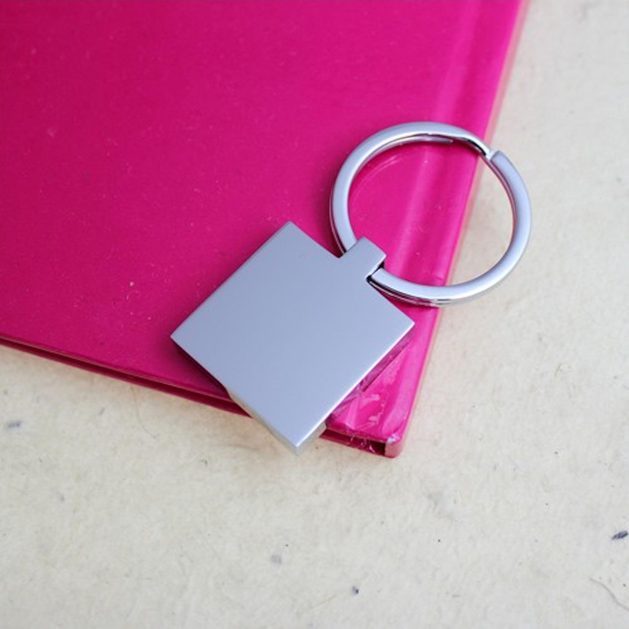PHOTO Engraved SQUARE Keyring