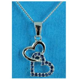 Blue Crystal Double Heart Pendant Necklace.jpg
