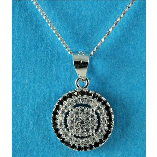 Clear and Black Cubic Zirconia Pendant Necklace.jpg