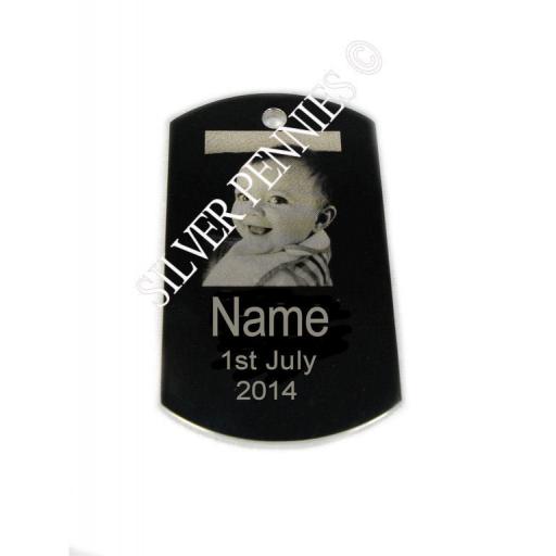 Photo Engraved Pendant Necklace Id Tag SMALL