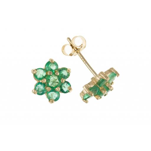 9ct Gold and Emerald Stud Earrings