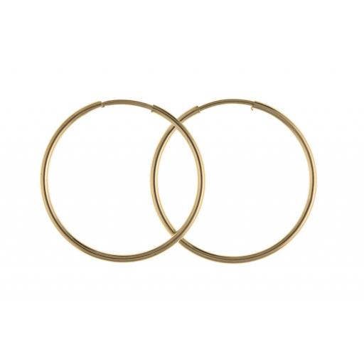 9ct Gold 15mm Classic Hoops